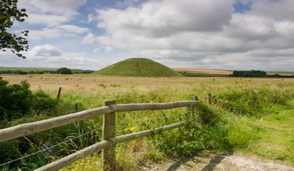 burial mound in a field