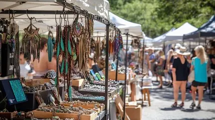 market stall with all sorts of goods for sale